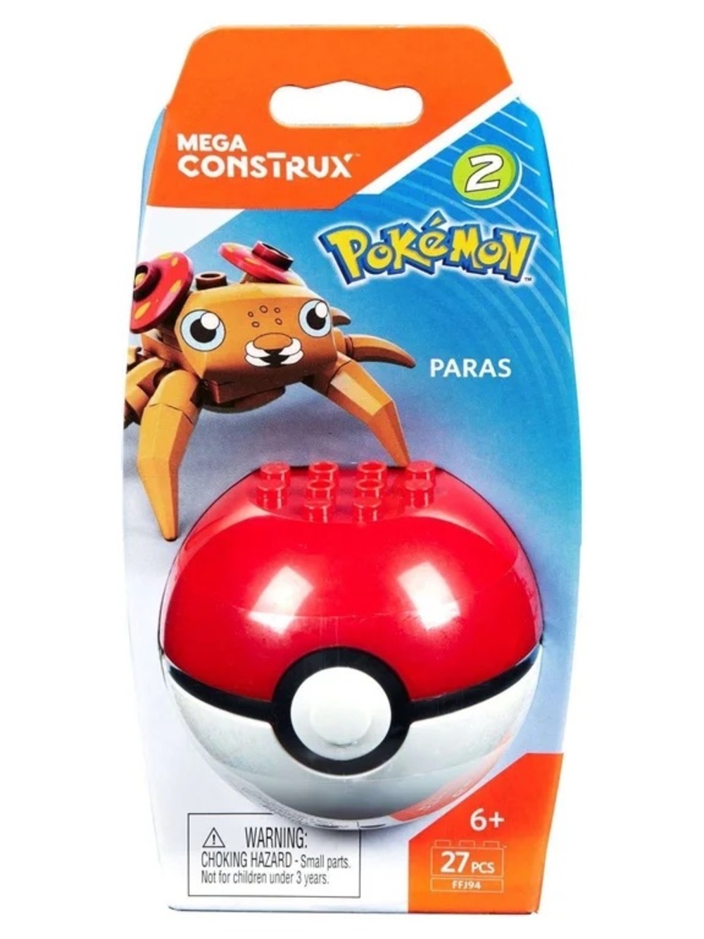 Pokemon Mega Construx Paras Poké Ball Toy - Red, White, Black